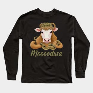 Cow. Medusa. Moooodusa. Long Sleeve T-Shirt